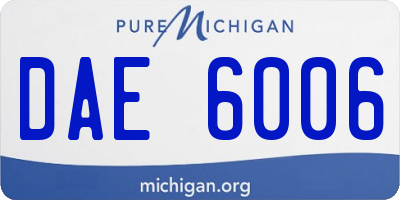MI license plate DAE6006