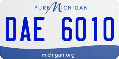 MI license plate DAE6010