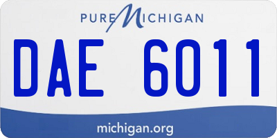 MI license plate DAE6011