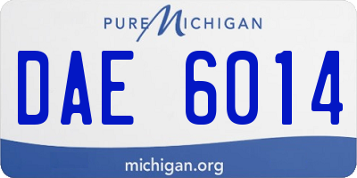 MI license plate DAE6014