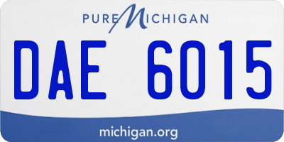 MI license plate DAE6015