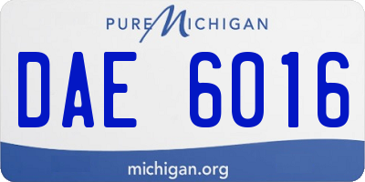 MI license plate DAE6016
