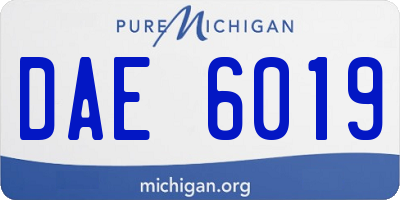 MI license plate DAE6019