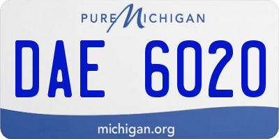 MI license plate DAE6020