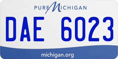 MI license plate DAE6023