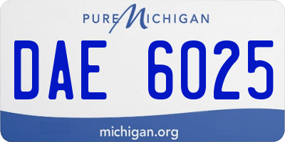 MI license plate DAE6025