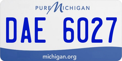 MI license plate DAE6027
