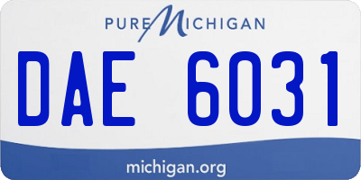 MI license plate DAE6031