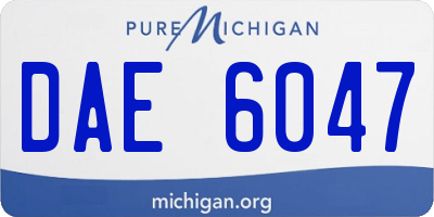MI license plate DAE6047