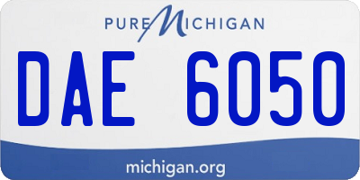 MI license plate DAE6050