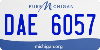MI license plate DAE6057