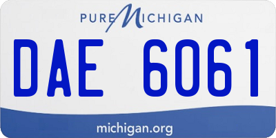 MI license plate DAE6061