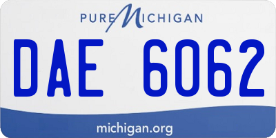 MI license plate DAE6062