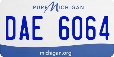 MI license plate DAE6064