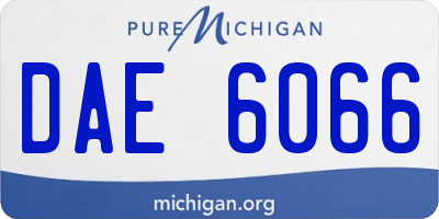 MI license plate DAE6066