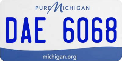 MI license plate DAE6068