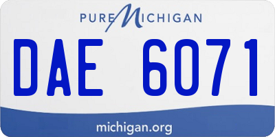 MI license plate DAE6071