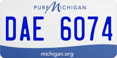 MI license plate DAE6074