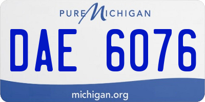 MI license plate DAE6076