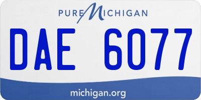MI license plate DAE6077