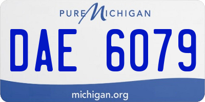 MI license plate DAE6079