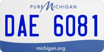 MI license plate DAE6081