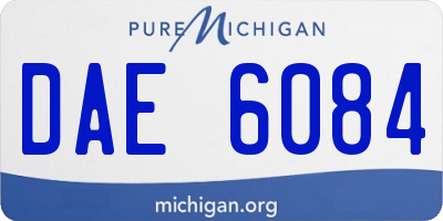 MI license plate DAE6084