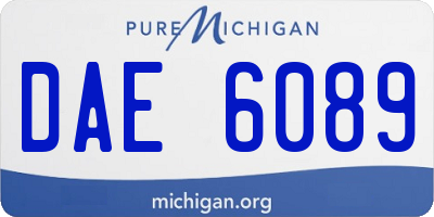 MI license plate DAE6089