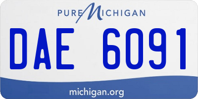 MI license plate DAE6091