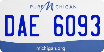 MI license plate DAE6093