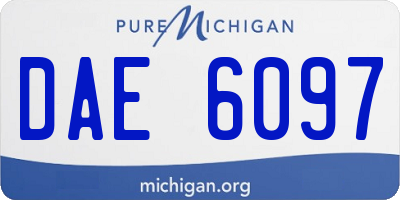 MI license plate DAE6097