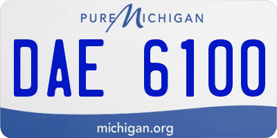 MI license plate DAE6100