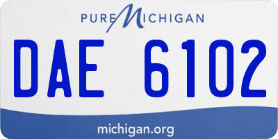 MI license plate DAE6102
