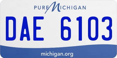 MI license plate DAE6103