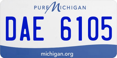 MI license plate DAE6105