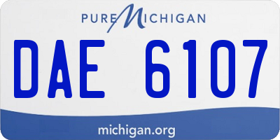 MI license plate DAE6107