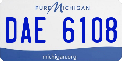 MI license plate DAE6108