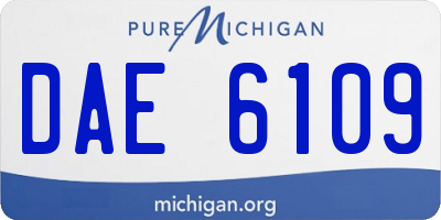 MI license plate DAE6109