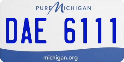 MI license plate DAE6111