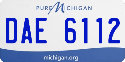 MI license plate DAE6112