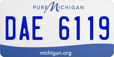 MI license plate DAE6119