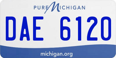 MI license plate DAE6120