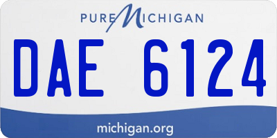 MI license plate DAE6124