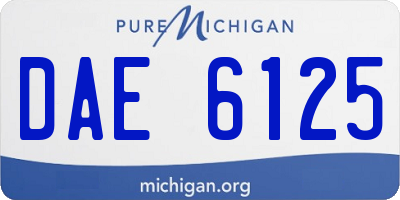 MI license plate DAE6125
