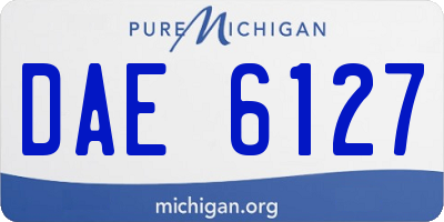MI license plate DAE6127