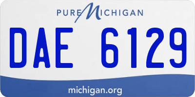 MI license plate DAE6129