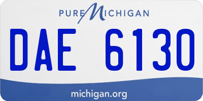MI license plate DAE6130