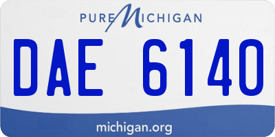 MI license plate DAE6140