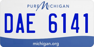 MI license plate DAE6141