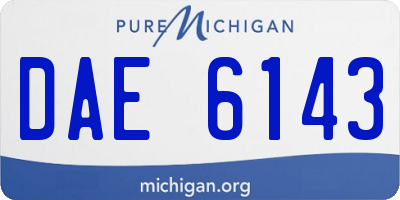 MI license plate DAE6143
